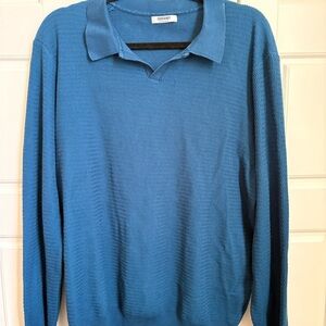 Men's Teal V-Neck Sweater